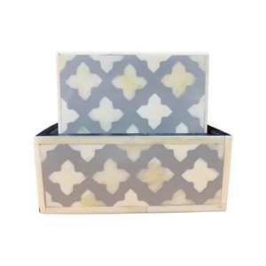 Premium Bone Inlay Modern Coasters Set Drink Coasters for Weddings Birthdays Gifts Handmade Eco-Friendly Durable 10x10cm Table - Product Image 2