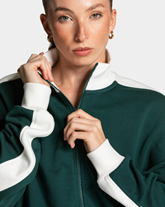 Custom <b>Women</b>’s Football Tracksuit Set Polyester Cotton Full Zip <b>Jacket</b> Joggers Soccer Training Colorblock Casual Team Apparel - Product Image 6