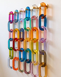 Décoration murale en macramé en résine, faite à la main, motif vertical rond, décoration de Noël pour la maison, art décoratif - Product Image 3