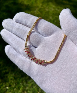 Collier ras du cou en chaîne serpent plaqué or jaune avec incrustation de zircon cubique, pour femme, usage quotidien, 16 pouces, style classique - Product Image 2