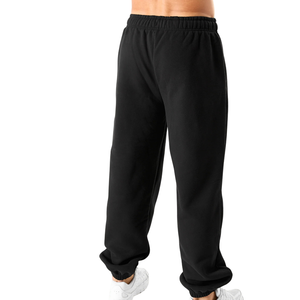 Unisex <b>Black</b> Fleece Jogger <b>Pants</b> Cotton Blend Elastic Cuff Sweatpants Casual Training OEM Custom Bulk Supply - Product Image 2