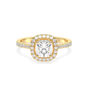 REYES Cushion Cut 1.73 Carat HPHT CVD Lab Grown <b>Diamond</b> <b>Ring</b> For Women 14K 18K Solid Gold Rhodium Plated Fine Jewelry - Product Image 2