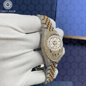 Montre de Luxe pour Homme Charm Jewels en Acier Inoxydable, Boîtier 40mm, Analogique Mécanique, Lunette Diamantée, Bracelet en Acier Inoxydable 20cm, Étanchéité 10 Bar - Product Image 5