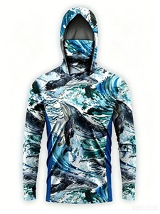 Chemise de pêche camouflage pour garçons, protection UV UPF 50, respirante, séchage rapide, imprimé numérique, Spandex/Polyester, vêtements de performance pour l'extérieur - Product Image 5