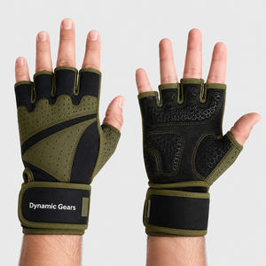 High Quality Fingerless Neoprene Gym Gloves Silicone Palm Protection Custom Logo Straight Anti-Slip Design Bodybuilding - Product Image 3