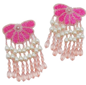 Pendientes colgantes con bordado de flores vintage ecológicos tejidos a mano, joyería personalizada inspirada en la naturaleza para fiestas de moda - Product Image 4