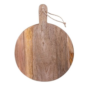 Planche à découper en bois naturel avec poignée ronde, pour la cuisine et la maison, idéale pour couper les fruits, les aliments et les légumes. - Product Image 5