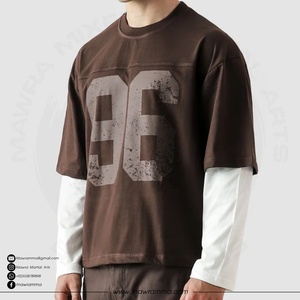 T-shirt oversize à épaules tombantes en jersey polyester/coton, tissu écologique, logo personnalisé, couleur personnalisée, personnalisable - Product Image 4