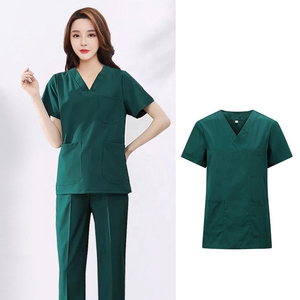 Ensemble de blouses et pantalons de sport Tropic Edge imprimés blancs avec fermeture éclair, tenue médicale unisexe en polyester anti-grippes pour professionnels de la santé - Product Image 3