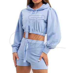 Conjunto Deportivo de Punto Largo con Capucha para Mujer, para Correr o Gimnasio, con Diseño de Logotipo Frontal, Alta Calidad, Personalizable, Nuevo Estilo - Product Image 2