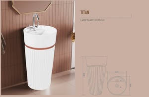 Diseño Increíble, Lavabo de una Pieza, Precio al por Mayor, Diseño Atractivo, Tamaño 430x430 810mm, Diseño Impresionante, Serie Titan - Product Image 3