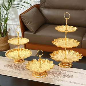 Frutero de varios niveles con soporte metálico giratorio para sala de estar, oficina, juego de servir bocadillos para el hogar - Product Image 6