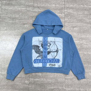 Sudaderas con capucha para hombre OEM, sudaderas con capucha de algodón bordadas, logotipo personalizado, suministro de fábrica para tiendas de ropa boutique. - Product Image 4