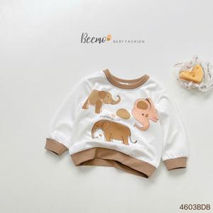 ชุดเสื้อผ้าพิมพ์ลายช้างแขนยาวสำหรับเด็กชายวัยหัดเดินชุดสำหรับทารกและเด็ก - Product Image 2