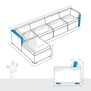 Outdoor Performance Solid 600D Heavy Duty Oxford Modern Minimalist L Shape Couch Custom Covers Design 3 Sofa Slipcovers - Product Image 2