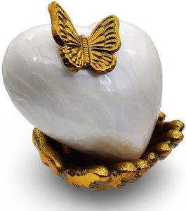Executive Brass Heart <b>Memorial</b> Cremation <b>Keepsake</b> Urn Ash Tribute Holder Featuring Decorative Secure Threaded Top - Product Image 3