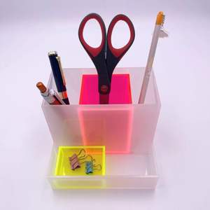 Organizador de Papelería Moderno, Acrílico, Elegante, Colorido y Transparente para Estudiantes - Product Image 1