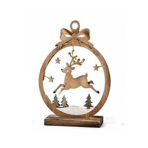 <b>Wooden</b> <b>Tree</b> <b>Christmas</b> Ornament With Star Cutouts Handicraft Traditional Hanging Decor - Product Image 4
