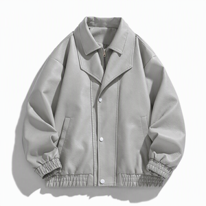 Chaqueta de cuero personalizada para hombre, estilo moderno con botones, exterior de cuero, bordado personalizado, parche de chenilla e interior acolchado. - Product Image 2