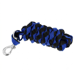 Best Quality Black and White Hand Braided Nylon Horse Halter with heavy duty Brass Snap <b>Hook</b> - Product Image 2
