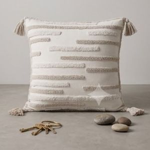 Funda de Cojín Cuadrada a Rayas de Algodón y Lino al Mejor Precio, Estilo Bohemio Bordado, Cierre de Sobre, Decoración para el Hogar - Product Image 3