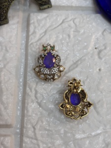 Vintage Luxury 22K Gold Plated <b>Silver</b> <b>Stud</b> Earrings with Flower Design for Women's Party & Religious Occasions - Product Image 2