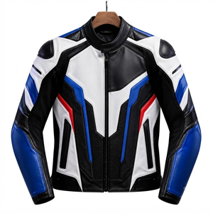 Men's Custom Super MotoCP Track Cowhide <b>Racing</b> <b>Jacket</b>/Chaqueta Leather Motorbike CE Level 2 Protection Made To Measure Approved - Product Image 1
