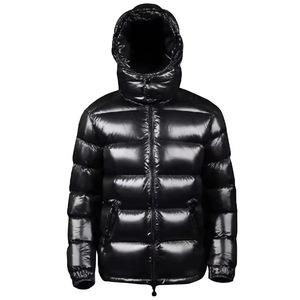 Chaqueta Acolchada con Capucha para Hombre, Negra, Cortavientos, Informal, para Invierno, Cierre de Cremallera, Largo Regular, Relleno 100% Poliéster - Product Image 1