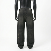 13 Oz Taşlanmış Kot Pantolon Düz Kesim Orta Bel Vintage Sokak Giysisi Düz Renk %100 Pamuk Erkek Dayanıklı Ağır Kışlık