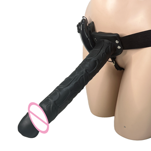 11 inch <b>Vibrating</b> Hollow strap-ons Wearable dildo Sex extended wear toy Penis sex toy For Men For Women - Product Image 1