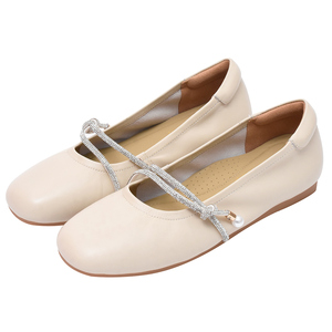 Ann'S Women's Genuine Leather Ballet Flats Crystal Strap <b>Shoes</b> - Product Image 1