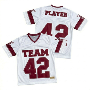 Camiseta de Fútbol Oversize Estilo Urbano con Número Personalizado, Ropa Deportiva Casual Unisex de Malla con Parte Delantera Corta, Ropa de Fanáticos del Hip Hop, Nombre del Equipo en Blanco - Product Image 4