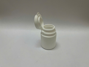 White HDPE Cylinder Plastic <b>Bottle</b> with Flip Top Cap for Medicine Packaging - Product Image 5