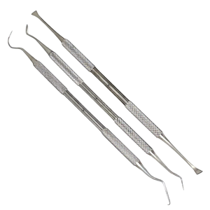 Kit d'hygiène bucco-dentaire 5 pièces en acier inoxydable, grattoir à tartre, miroir, curette, pince, instruments de nettoyage dentaire certifiés CE - Product Image 4