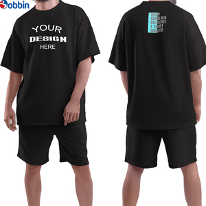 Summer Collection Customized Logo Trade Men's Plus Size Short Jogger <b>Set</b> Comfortable and Breathable Unisex Cotton Shorts <b>Set</b> - Product Image 1