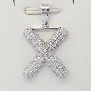 สร้อยคอเงินแท้ 925 ชุบโรเดียม ประดับเพชรซิคอน 4 ชั้น รูปตัว X สำหรับผู้หญิง - ของขวัญสำหรับวันครบรอบและงานปาร์ตี้ - Product Image 1