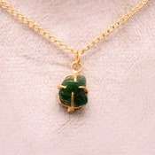 Collar con Colgante de Jade Verde Natural, Plata de Ley 925, Chapado en Plata, Certificado IGI, Engaste de Puntas, Minimalista, Gema Natural - Product Image 4