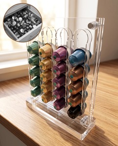 Elegante Soporte para Cápsulas de Café de Acrílico Transparente, Moderno, Independiente, Preensamblado para 1 Estante, Almacenamiento Ecológico - Product Image 5