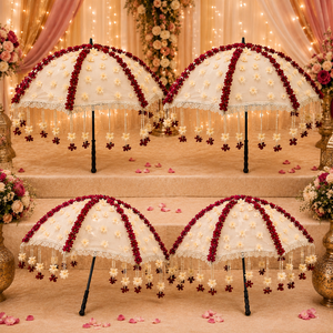 for Floral Bridal Entry Umbrella Wedding Ceremony Decorative Flower Canopy Traditional Bridal Entry Decor Umbrella - Product Image 4