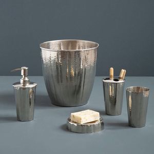 Ensemble de salle de bain moderne en acier inoxydable, six pièces, accessoires ronds, faciles à nettoyer, pour usage domestique, résistants à la rouille - Product Image 2
