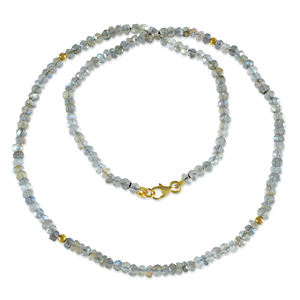 สร้อยคอลูกปัดลาบราโดไรต์, สร้อยคอพลอยสีเทา, สร้อยคอคริสตัลบำบัด, สร้อยคอโบโฮแบบเรียบง่าย, ของขวัญลาบราโดไรต์แบบมินิมอล - Product Image 6