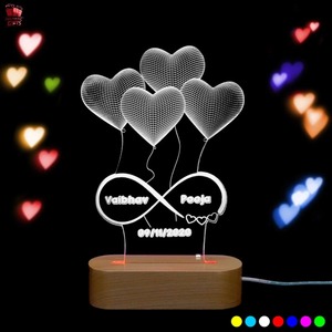 Good Quality Personalized 3D Illusion <b>LED</b> Lamp <b>with</b> Multi Color Lighting Infinity Love Design <b>Light</b> for Bedroom and Home - Product Image 5