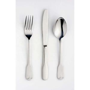 Cubiertos reales europeos con mango de diseño áspero plano plateado de acero inoxidable de lujo Juego de cubiertos New Look - Product Image 3