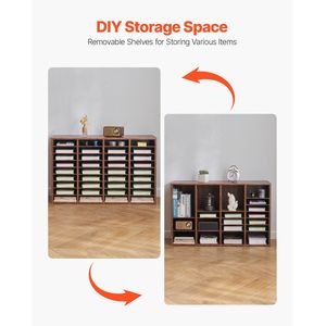 36 Compartment Literature <b>Organizer</b> with Removable Shelves Particle Board Office Mailbox Sorter for Home Office Use <b>File</b> Trays - Product Image 5