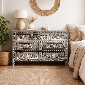 ILAHI's Bone Inlay <b>Drawer</b> Modern Design Agate Detailing Storage Portable Home Furniture - Product Image 1