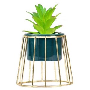 Vintage Metal <b>Flower</b> Stand with Two Pots for Garden Outdoor Use Rustic Design - Product Image 2