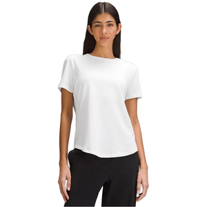 Camiseta Deportiva de Yoga para Mujer, Holgada, Informal, de Verano, Cuello Redondo, Color Sólido, de Algodón Antipilling, Tejida, Manga Corta Tipo Mariposa - Product Image 6