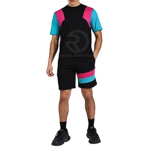 Ensembles de vêtements d'été pour hommes en coton 2 pièces ensembles de survêtements décontractés délavés Streetwear ensembles courts pour hommes vente en gros - Product Image 6