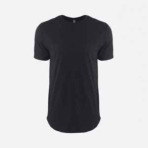 Level Apparel Unisex 100% Cotton Jersey Blank <b>Long</b> Body T-Shirt Crew Neck Breathable Longline Tee 3D Pattern Anti-Shrink 180g - Product Image 3