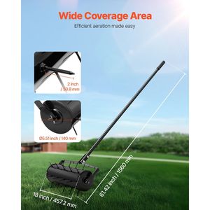 Aeratore Manuale per Prato da 18 Pollici con Manico Staccabile e 27 Punte in Ferro, Aeratore Manuale per Prato con 27 Punte in Ferro - Product Image 2